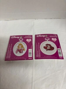 Disney Sleeping Beauty & Ariel Counted Cross Stitch Kits 2.25"x2.75" NEW - Picture 1 of 4