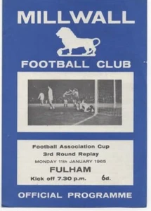 Jan 65 MILLWALL v FULHAM FA Cup replay - Picture 1 of 1