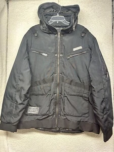 Coogi Jacket Mens XXL 2XL Black Full Zip Heavy Hooded Utility Coat - Picture 1 of 15