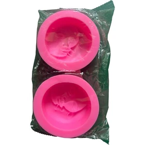 2× Sun Moon Face Silicone Mold for Candle Soap Resin Bath Bomb Making – Pink New - Picture 1 of 2