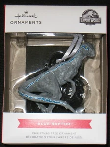 2021 Red Box Hallmark Jurassic World Christmas Ornaments Blue Raptor - Bild 1 von 2
