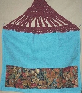 Toalla de cocina colgante turquesa decoración del hogar hojas de otoño óxido NUEVO - Imagen 1 de 1
