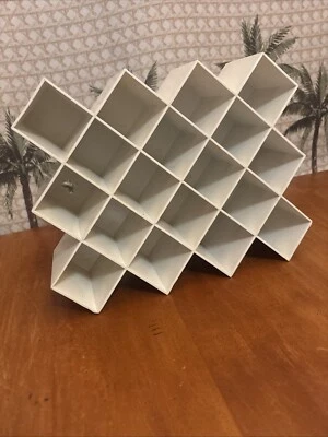 VTG MCM Copco Spice Rack Lubge Randel Space Age White Honeycomb 18 Jar Storage - Image 1 of 4