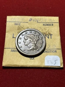 1854 Braided Hair Large Cent N-24 - Picture 1 of 8