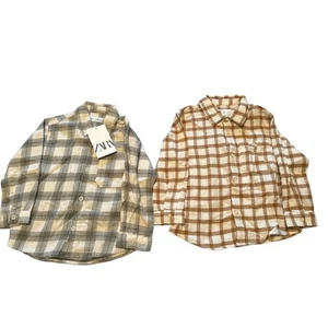 NWT Zara Toddler Boy's Lightweight Flannel Shirts Play Back to School Size 2-3 - Picture 1 of 5
