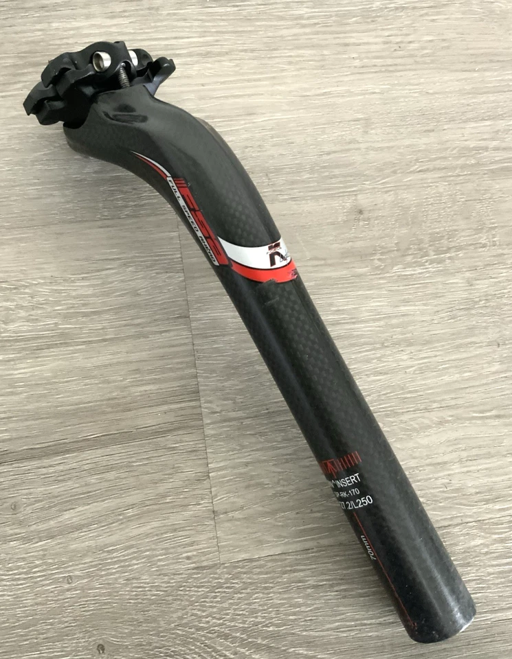 POSTE DE ASSENTO DE CARBONO FSA 27,2 MM x 250 mm comprimento total 198 gramas - Imagem 1 de 4