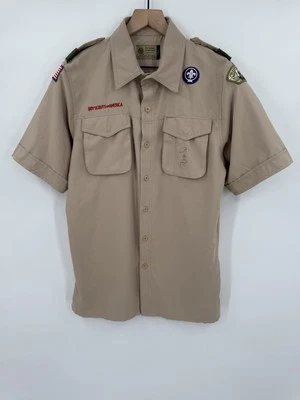 Boy Scouts of America Men’s Uniform Shirt 100% Polyester USA Size Small Vented - Image 1 of 4