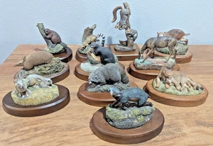 *RIESIGES LOT 11* AUDUBON BRONZES Hamilton Sammlung Fuchs Erdferkel Waschbär Figuren - Bild 1 von 19