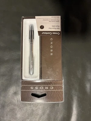 NUEVO EN CAJA Bolígrafo Cross Contour Plateado con Agarre Cómodo de Goma Foto 1 de 2