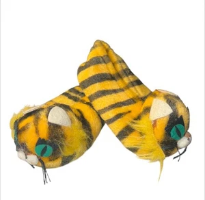 vintage Etell mid century tiger slippers size infant 3-4 - Picture 1 of 4