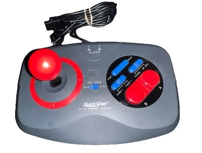 Quickshot Brand Nintendo NES Black/Red Joystick Controller VG Cond QS-128N - Image 1 of 4