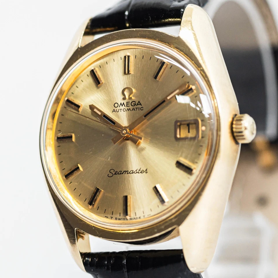 Винтажные мужские часы 1971 OMEGA Seamaster Cal.565 без тарифов *почти как новые* золотистые с автографом 35 мм - Изображение 1 из 4