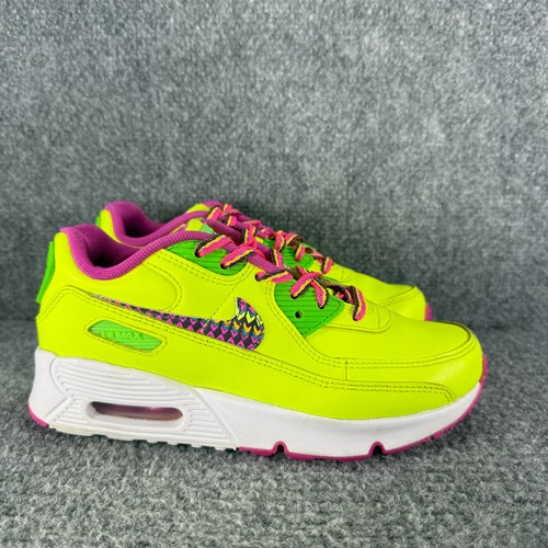 Scarpe Nike Air Max 90 giovani ragazze 3 anni Volt verde rosa sneakers sportive