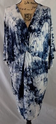 Simple by Suzanne Betro Jersey Tie-dye Vestido/Cubierta de Natación 2X Boho Hippie Fácil Foto 1 de 3