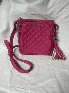 Steve Madden Quilted Crossbody Bag Pink Adjustable Strap Purse - Picture 1 of 15