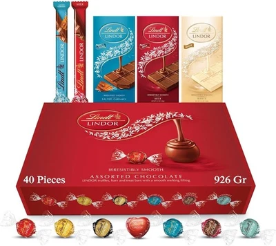 Lindt Christmas Chocolates Gift Box - 926g (40pcs Set) Assorted Bars & Truffles - Image 1 of 4