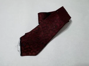 1940s Mens Red Seta Naturale Silk Necktie Tie Vintage Retro Art Deco Rockabilly - Picture 1 of 6