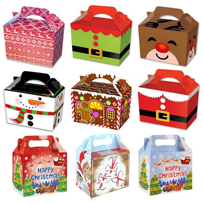 Christmas Treat Gift Box Kids Xmas Eve Party Food Lunch Children Boy Girl Boxes - Image 1 of 4