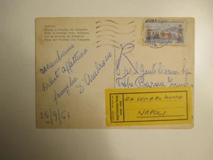 Etichetta postale Hotel COLUMBIA TERME ABANO TERME su Cartolina Napoli Posillipo - Foto 1 di 3