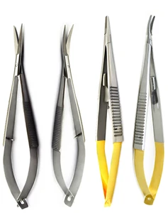 Micro Eye Surgery Scissors Needle Holder Forceps Veterinary Instruments Lab - Picture 1 of 6