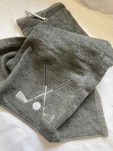 Personalised Embroidered Velour Trifold Golf Towel - Picture 1 of 5