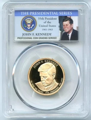 ✅ 2015 年 S 版约翰·肯尼迪总统美元 PCGS PR69DCAM 照片标签密钥日期! — 第 1/2 张图片