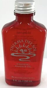 BeautiControl Therma Del Sol Warming Massage Oil 5 Oz Red Bottle