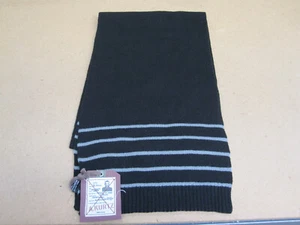 A. KURTZ Deck Stripe Scarf with Gray Stripes Acrylic "Black" - Picture 1 of 3