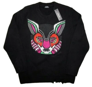 DIESEL K-CV-PATCH WOOL BLEND JUMPER SIZE XL 100% AUTHENTIC - Picture 1 of 4