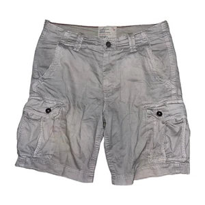 American Eagle Outfitters Herren Cargo Shorts 34 klassische Länge grau khaki Chino - Bild 1 von 8