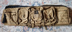 Bulldog Tactical Double Rifle Case 43" Lockable Zippers Padded Nylon Tan - Picture 1 of 8