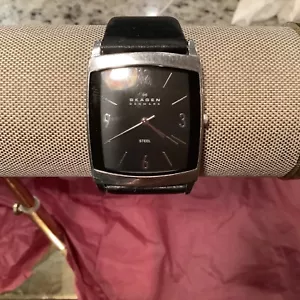 Skagen Quartz Watch 691LsLB Men Steel Long Curved Analog New Battery - Picture 1 of 6