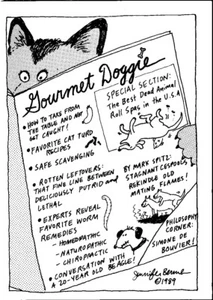 Jennifer Berman Gourmet Doggie Magazine Dog Reading Cartoon Comic postcard GP6 - Picture 1 of 2