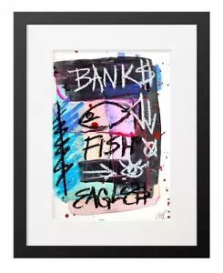 CORBELLIC ORIGINAL ART 10X7 BANKS ABSTRACT EXPRESSIONISM PAPER FINE ART DECOR - Bild 1 von 8