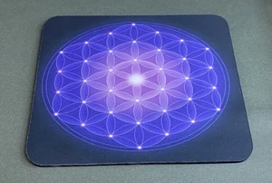 Tapis de Souris Violet Fleur de Vie pour Ordinateur Taille Traditionnelle Géométrie Sacrée - Photo 1/1