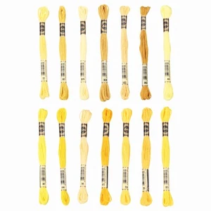14 Skeins Embroidery Floss, Polyester Threads Multicolored Yellow - Imagen 1 de 6