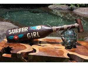24" Large Hawaiian SURFER GIRL Tiki Bar Sign Paddle. Nautical Decor. SO COOL! - Picture 1 of 1
