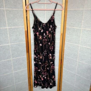 Lascana Damen-Trägerkleid Spaghettiträgermuster Blumenmuster schwarz Größe 4 - Bild 1 von 12
