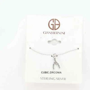 GIANI BERNINI cubic zirconia sterling silver wishbone pendant necklace -18" - Picture 1 of 2