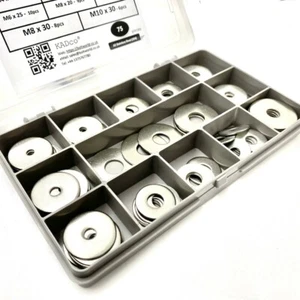 75 PIEZAS SURTIDAS, A2 ACERO INOXIDABLE M4 M5 M6 M8 PENNY REPARACIÓN KIT DE LAVADORAS PLANAS - Imagen 1 de 1
