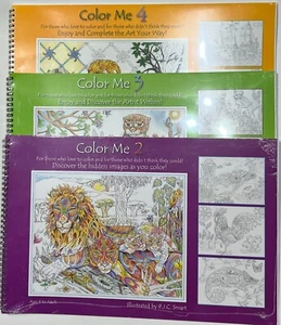 LOT: Color Me Your Way 2-4 Adult Coloring Book Spiral-bound By Pamela Smart NEW - Picture 1 of 7