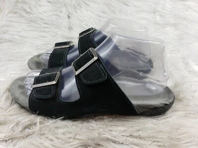 Sandalias informales J-41 Pingree negras de gamuza deslizables talla 8 M Foto 1 de 4