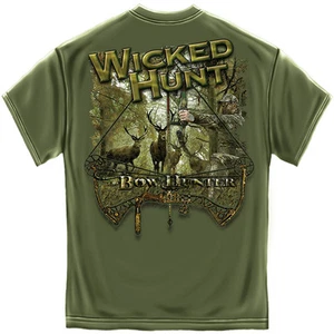 Nueva CAMISETA CAZADOR DE ARCO CIERVOS CAMISA DE CAZA MALVADA - Imagen 1 de 2