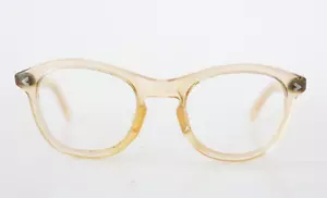 Vintage eyeglass 1960s Vintage Honey tone hipster safety glasses - Picture 1 of 10