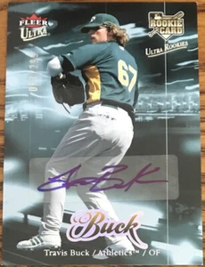 2007 Ultra Rookie Autograph Travis Buck #226 Oakland Athletics #’d 067/299 - Picture 1 of 3