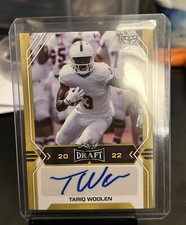 2022 Leaf Draft Rookie Auto Gold/Yellow Parallel Tariq Woolen BA-TW1
