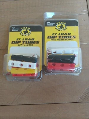 Team Catfish 6 包 EZ 负载浸管 带 #6 三叉钩和 J 鱼钩 - 批量 2 件 — 第 1/4 张图片