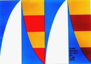 Original Vintage Poster SEGELWOCHE KIEL DEUTSCHLAND 1973 - Bild 1 von 1