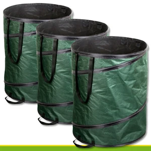 3x 160l Gartentasche Pop-up Laubsack Blätter Kompost Bioabfall Mähgut - Bild 1 von 6