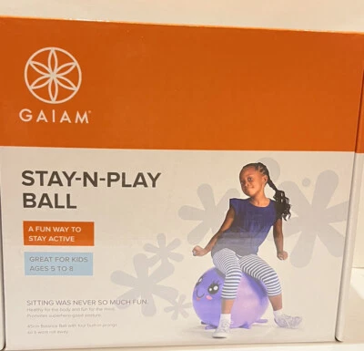 Bola morada con cara Gaiam Stay-N-Play para niños de 5 a 8 años Foto 1 de 3